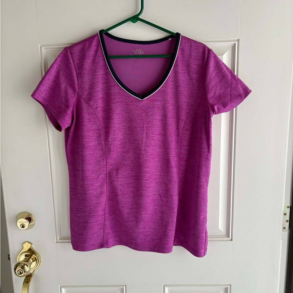 Fuchsia V-Neck Tee